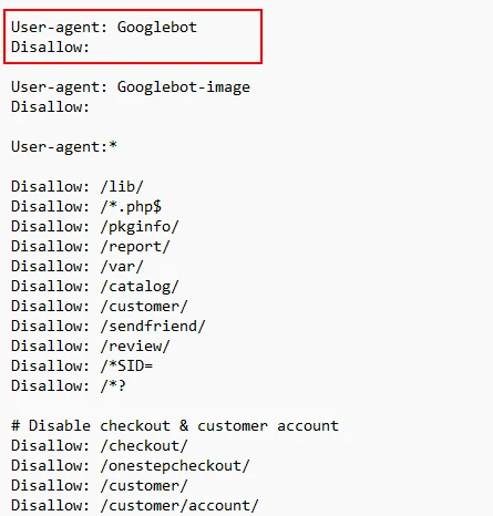 Googlebot disallow directive in robots.txt