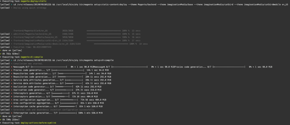 Our deployer toll deploying a website and taking care of all the Magento commands